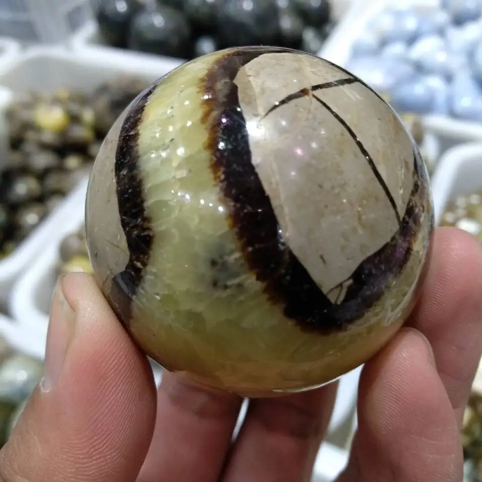 

50mm RARE!!!Natural septarium ball Polished Healing