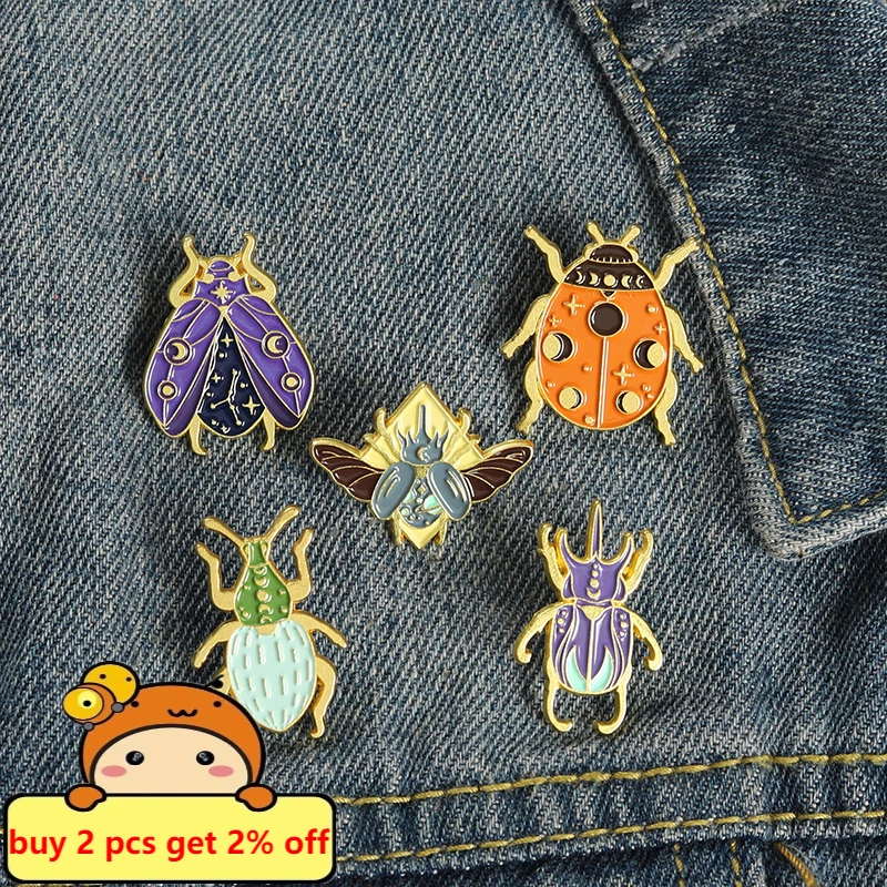 Insect Enamel Pin Bugs Badges Colorful Animal Alloy Metal Brooch Bag Hat Backpack Accessories Men Women Jewelry Gifts Wholesale