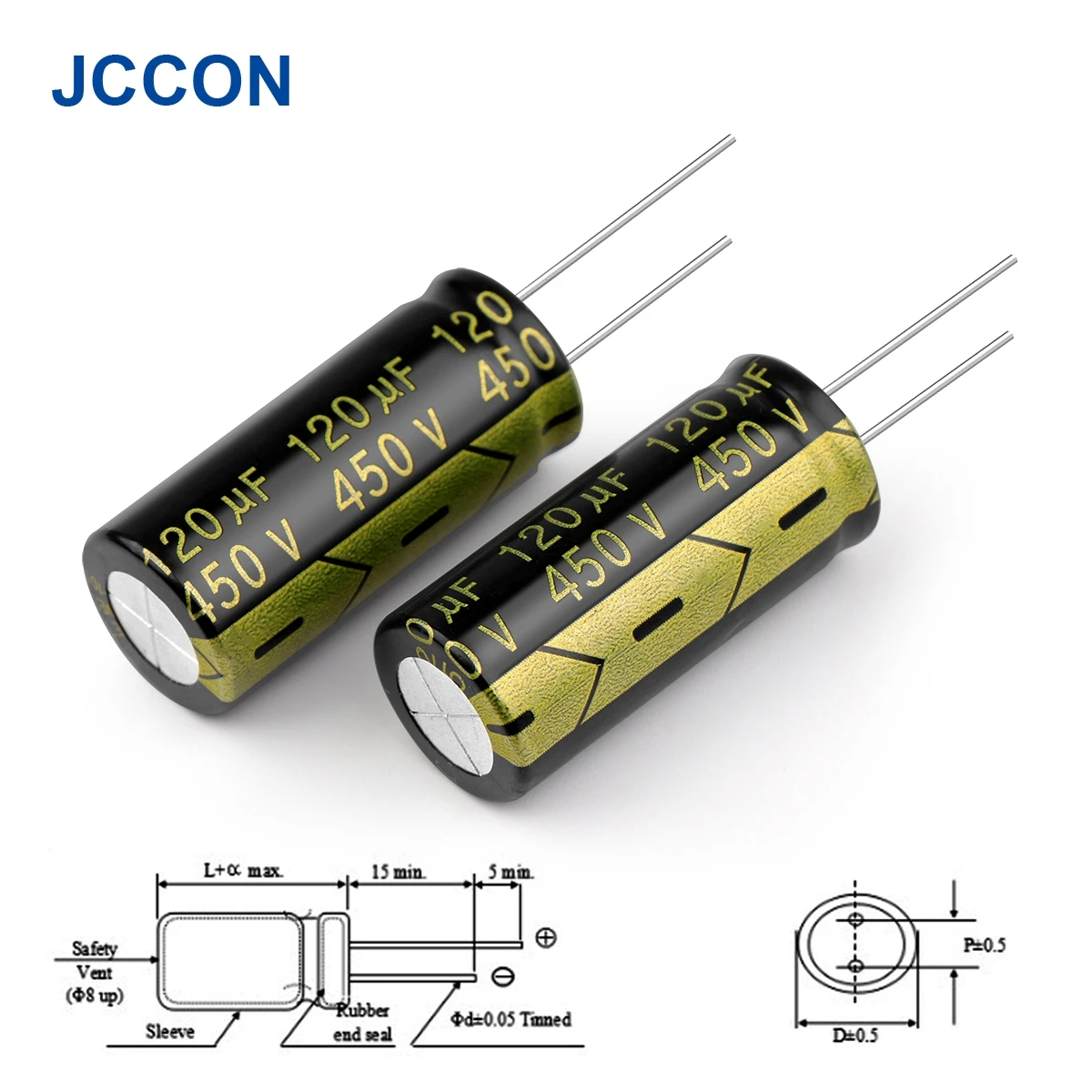 10 sztuk JCCON aluminium elektroniczny kondensator 450V120UF 18x40mm wysokiej częstotliwości niskie ESR niska oporność kondensatory