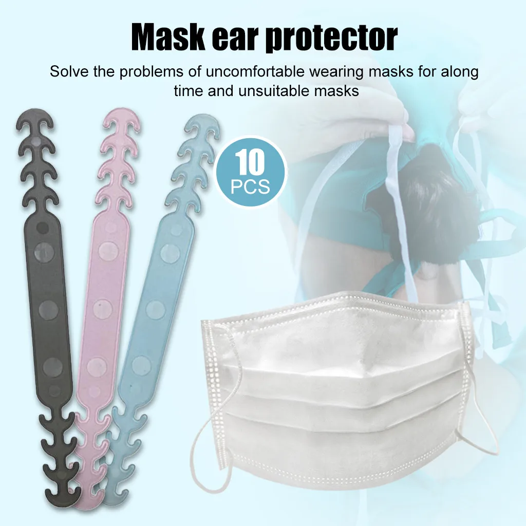 10pcs Adjustable Anti-slip Silicone Mask Ear Grips Salvaorejas Mascarillas Hook Masks Buckle Holder Dropshipping Для Дома