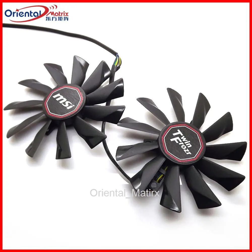 2pcs/lot PLD10010S12HH 12V 0.40A 95mm VGA Fan For MSI R9-290X R9-280X R9-270X R7-260X Twin Frozr Graphics Card Fan