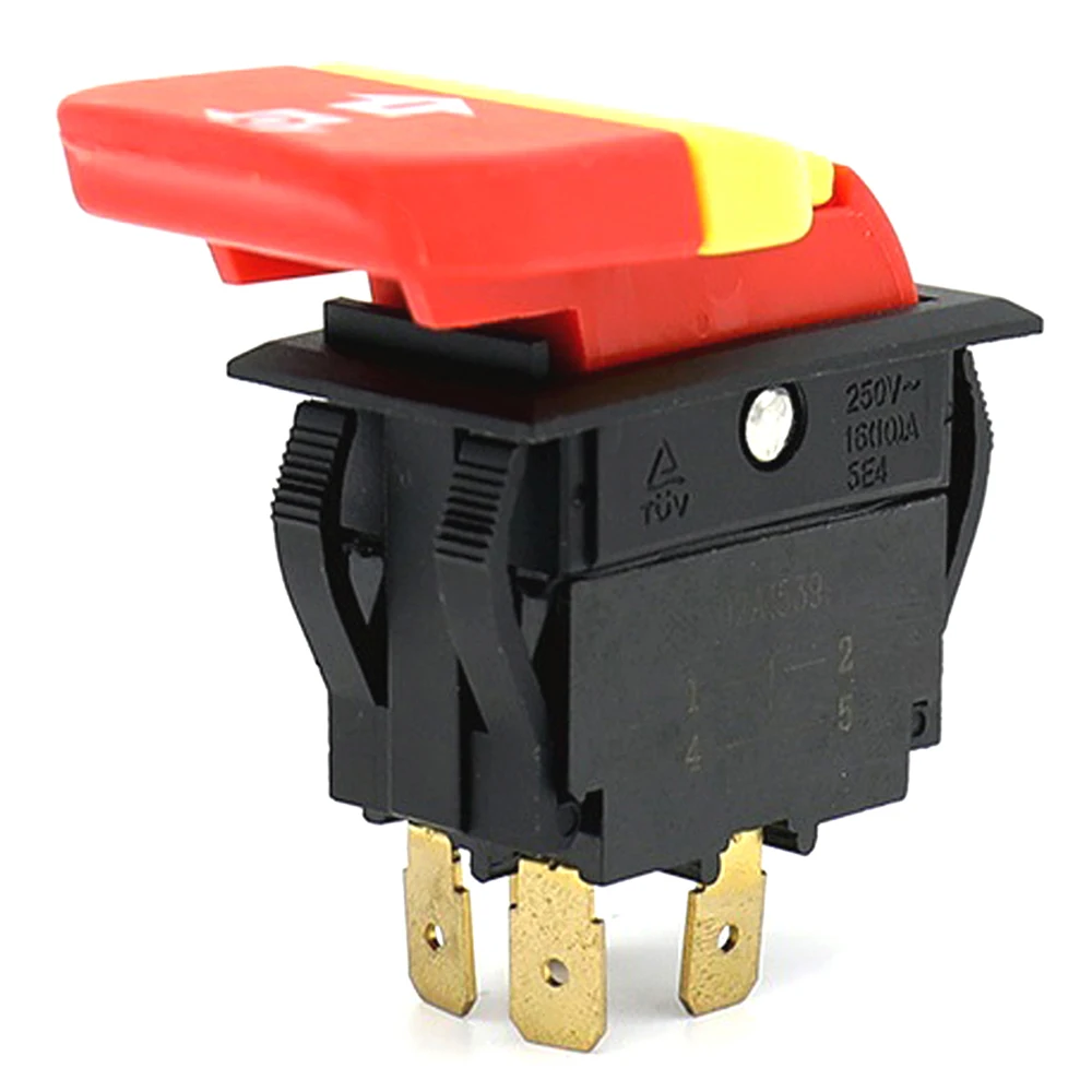 

KEDU HY18 Pushbutton Switch ON OFF Push Button Switches for Wood Mechanical Electric Power Tools with Lock 20/12A 125/250V 5E4