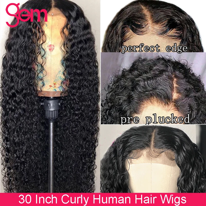 Deep Wave Frontal Wig 13x4 Curly Lace Front Human Hair Water Wave HD Transparent Full Lace 30 32 Inch Loose Deep Wigs For Women