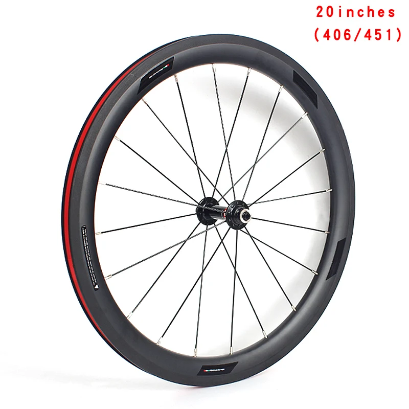 Bicycle carbon fiber wheel set Novatec flower drum 20 inch 406 / 451v brake road wheel set bicycle wheel set