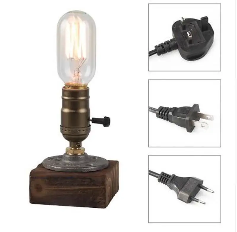 Vintage Desk Light Wood Table Lamp Romantic Modern Dimmable Desk Lamp Home Romantic Reading Lamp Office Light Edison For Study