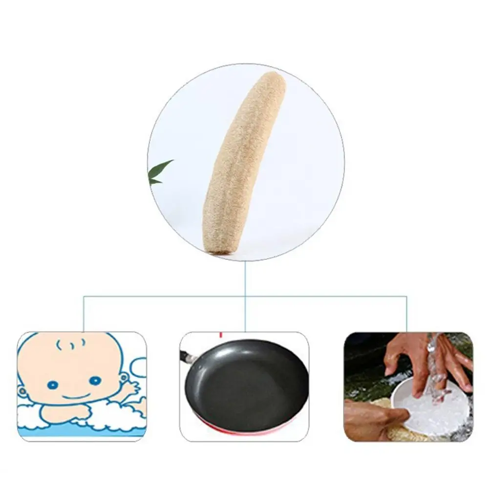 Full Loofah Natural Exfoliation Biodegradable Loofah Sponge Cellulose Board Scrubber Scrubber Kitchen Bathroom