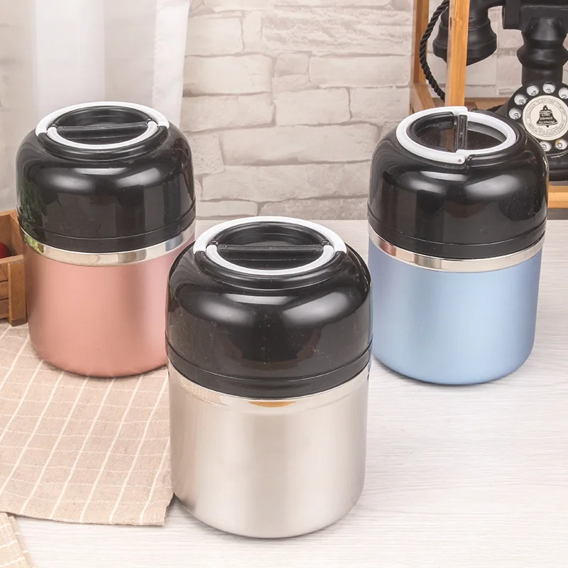 High Quality Double Stainless Steel Thermal Lunch Box Long-term Insulation Bento Box Office School Food Storage Container