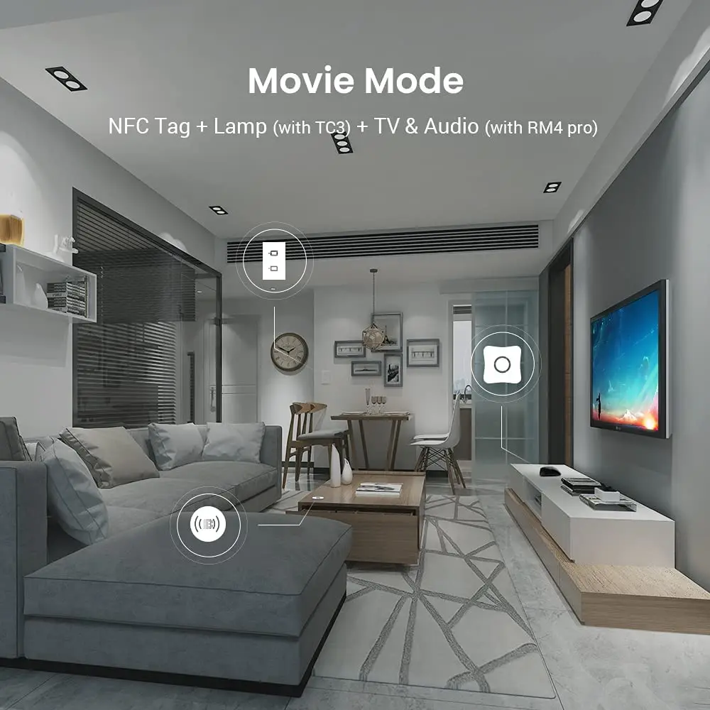 BroadLink NFC Tags NTAG215 Waterproof NFC Tag Sticker, Trigger Home Automation Devices and Scenes
