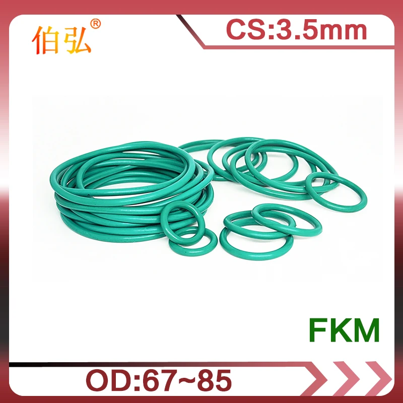 Fluororubber O-Ring 1PC/lot FKM Sealing CS 3.5mm OD67/68/70/72/74/75/76/78/80/82/85mm O-Ring Seal Gasket Ring