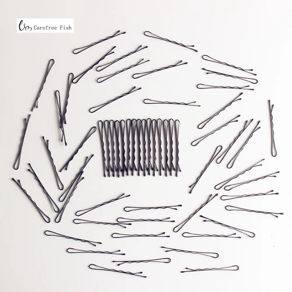 60Pcs/lot Black Hairpins For Women Hair Clip Lady Bobby Pins Invisible Wave Hairgrip Barrette Hairclip Hair Clips Accessories