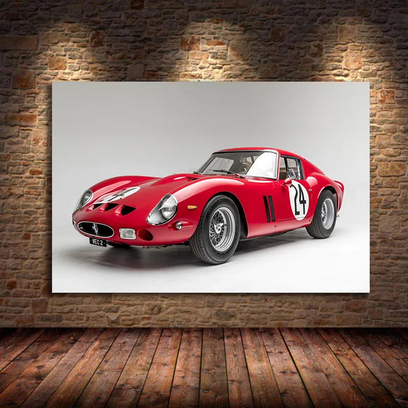 Supercars Posters Ferraris 250 GTO Sport Car Retro Car Picture Print And Poster Wall Art Canvas Painting for Home Decor Unframed