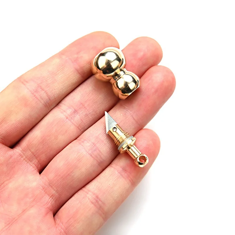 Cutting Tool Brass Keychain Multi-function EDC Portable Mini Tool Key Ring Pendant Tool Capsule Knife Tiny Cutting Tool image 5
