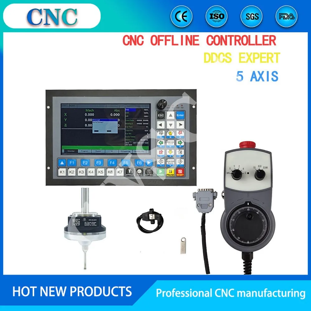 

5-axis CNC controller, offline engraving machine motion control system, RTCP support, tool magazine replacement, 3D center-findi