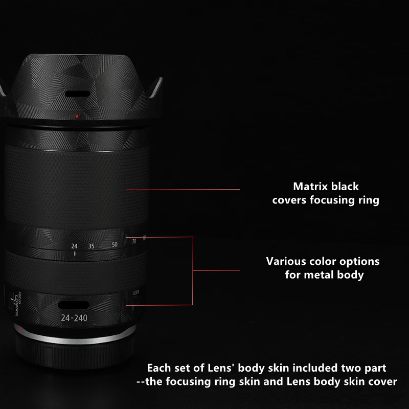 24-240 adesivo per lenti per Canon RF24-240 Wrap skin per Canon RF 24-240mm f/4-6.3 IS USM Lens Decal Protector Coat Cover Film