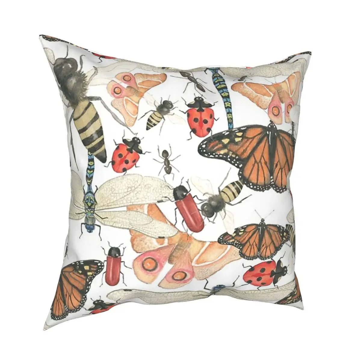 

Scattered Insects Butterflies Pillowcover Home Decor Animal Cushions Throw Pillow for Car Polyester Double-sided Printing