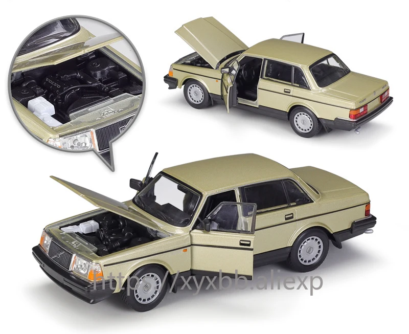 WELLY Diecast 1:24 Scale Car Classic VOLVO 240 GL High Simulation Model Car Alloy Metal Toy Car For Chlidren Gift Collection