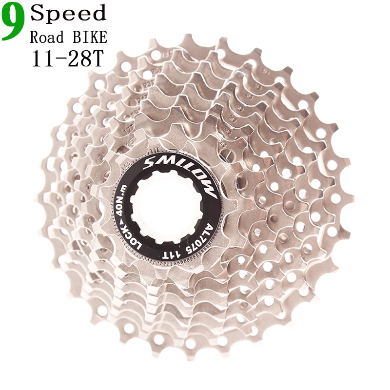 SMLLOW Road bike 9 speed 11-28T bicycle freewheel sprockets bike cassette freewheel sprocket cog 28T cdg ultralight 305G