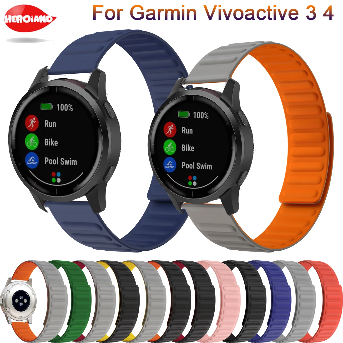 Smart Watch Band For Garmin Forerunner 245 Silicone Bracelet Strap For Garmin Vivoactive 3 4/Forerunner245M 645 Wristband Correa