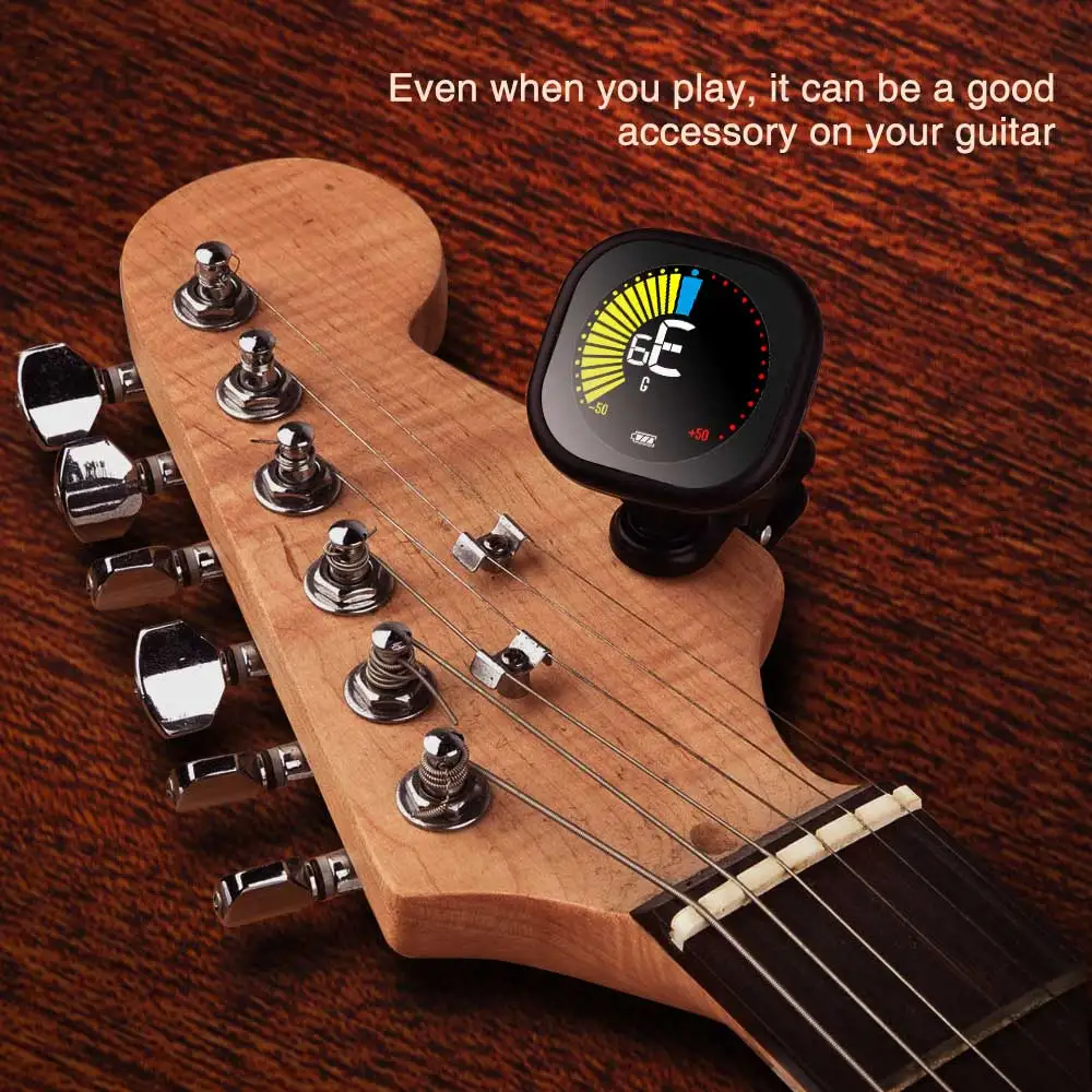 LEKATO Clip On Tuner Guitar Tuner WST-6800 Portable Guitar Tuner Clip On LED Display Tuning for Musical Instrument