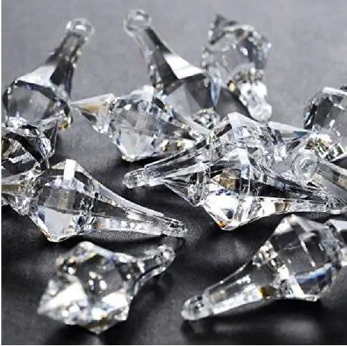 

Size 17x45mm Clear Acrylic Imitation Crystals Prism Lamp Chandelier Pendant Decor DIY Glass Art Hanging Decor