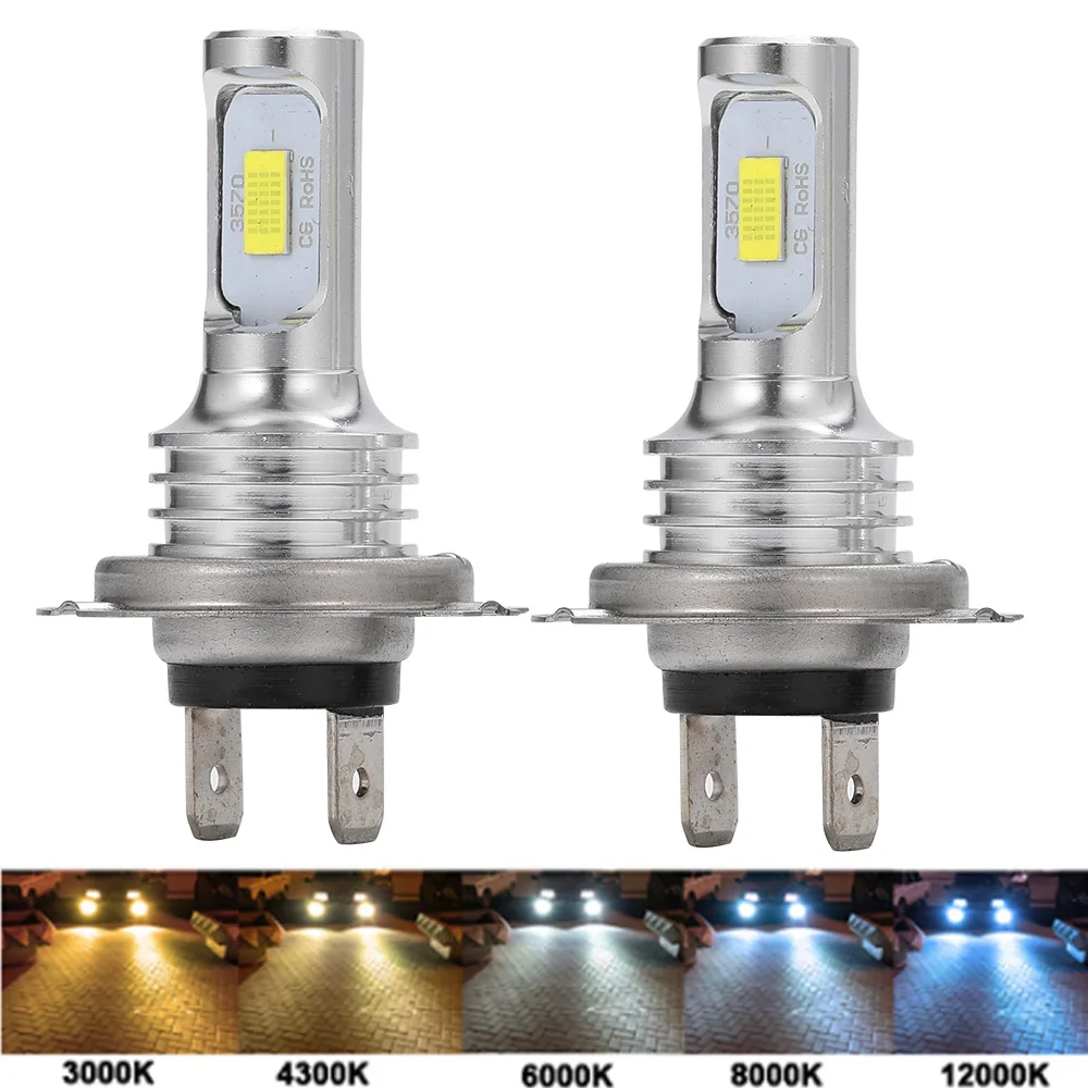 12000Lm H4 Moto H6 H7 H1 H3 H11 BA20D LED Motorcycle Car Headlight Bulbs CSP Lens White Yellow Blue Lamp Scooter Accessories