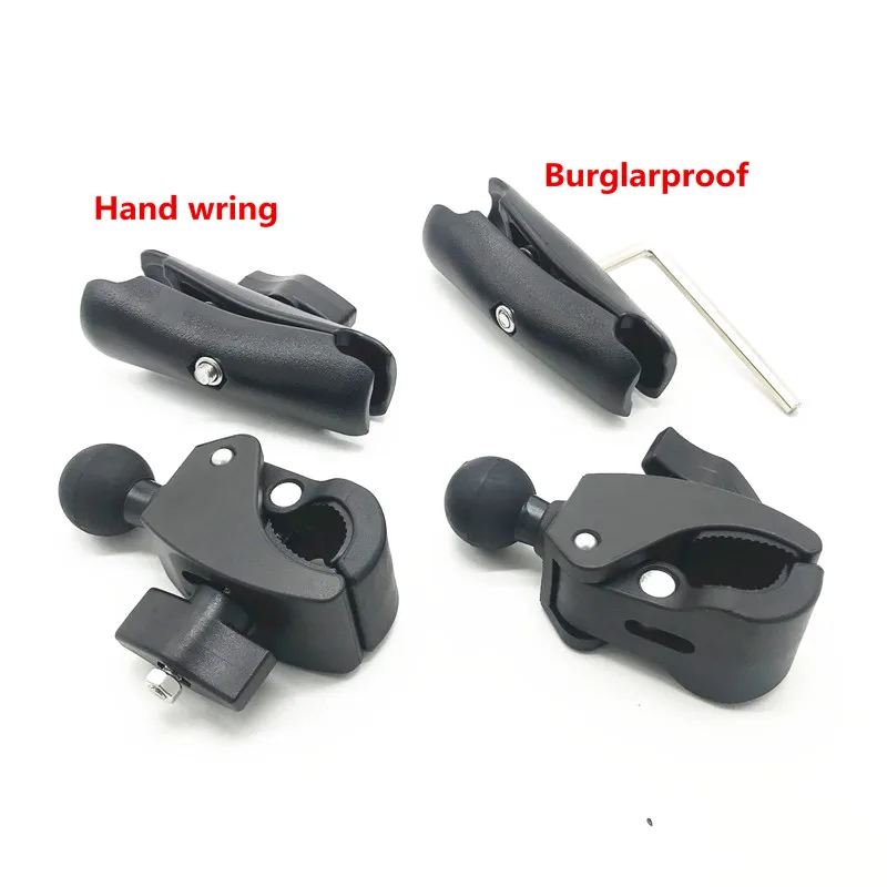 Morsetto per artiglio manubrio per moto Base per montaggio su guida per bici con braccio a doppia presa a sfera in gomma da 1 pollice per Gopro SLR