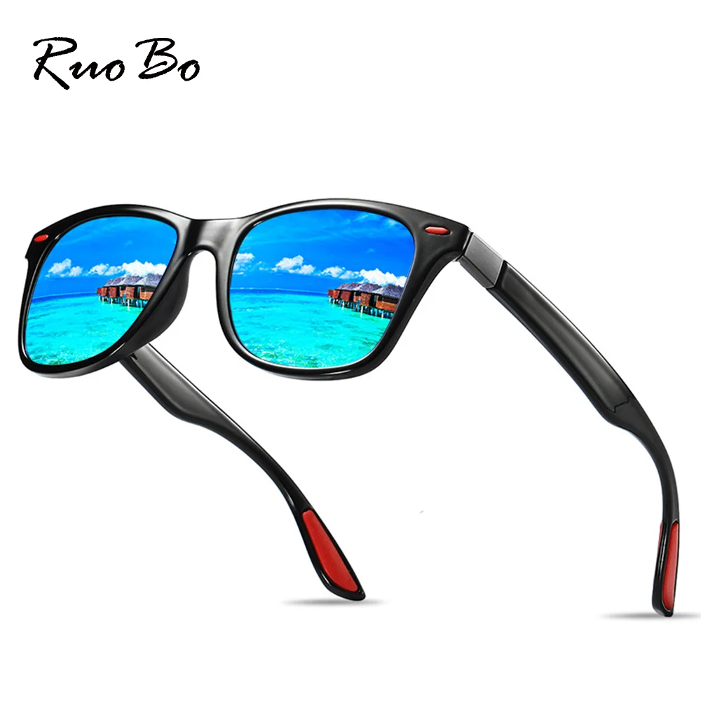 

RUOBO Men Polarized Sunglasses Classic Brand Design Driving Sun Glasses For Women TR90 Frame Goggle Eyewear UV400 Gafas De Sol