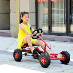 Children 12 Inch Air Wheel Rubber Tyre Pedal Go Karts, 4 Wheeled Kids Exercise GoKart