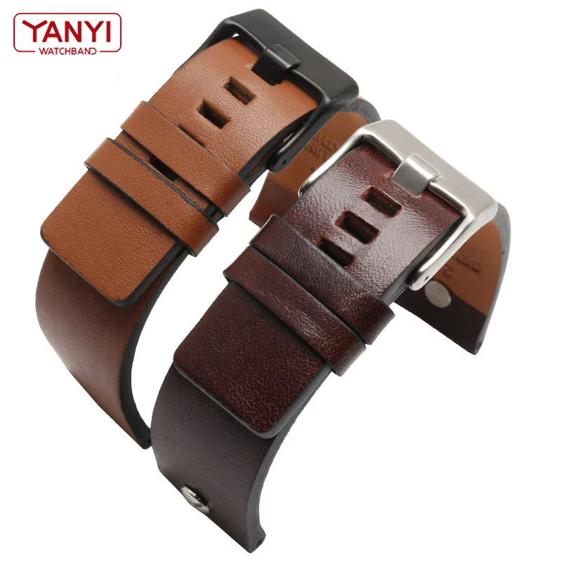 Genuine leather bracelet watchband 22 24 26 28 30mm watch strap with rivet for diesel DZ7406 DZT2009 DZ7413 DZ7257 watch band