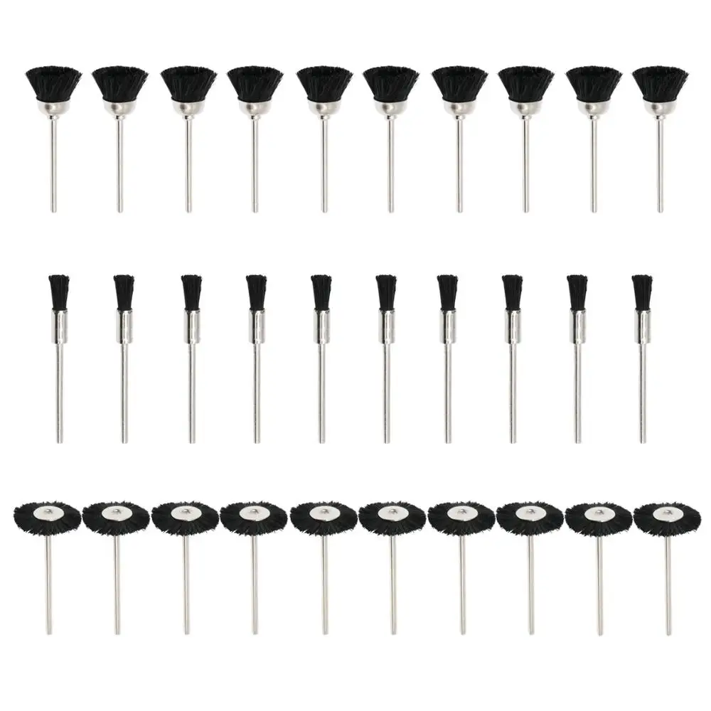 

Soft Nylon Bristle Brushes Cup Wire Brush Set Cleaning Polishing Accessories 2.35mm Shank for Rotary Drill Tools