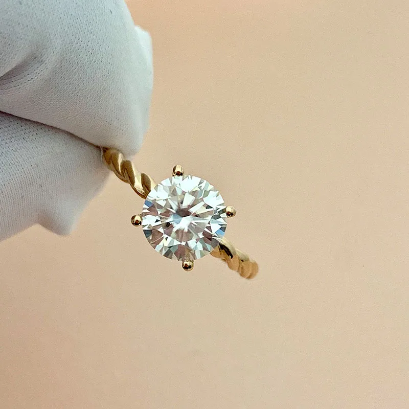 

100% 18K Золотое кольцо 1ct D Цвет VVS Moissanite кольцо с бриллиантами обручальное кольцо с национальным сертификатом