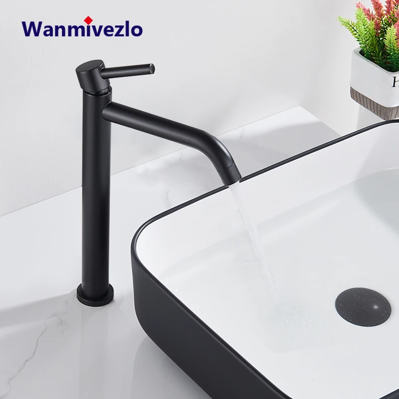 Matte Black Basin Sink Faucet Taps Bathroom Sink Faucet Single Handle Deck Mounted Vintage Hot Cold Water Mixer Tap Crane