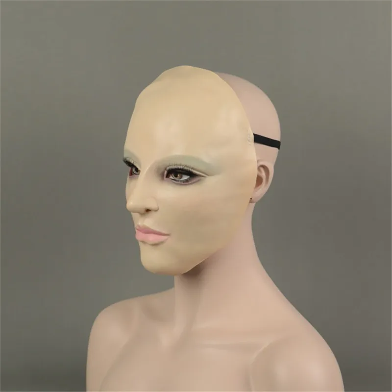 New Transgender Soft Shy Girl Sexy Style Latex Full Face Mask Male to Female Cosplay Costumes for Crossdresser shemale Mask