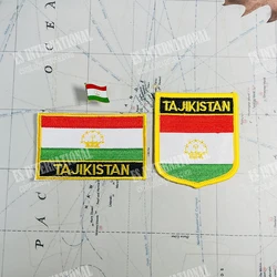 TAJIKISTAN National Flag Embroidery Patches and Metal Flag Lapel Pin On The Cloth Armband Accessories Backpack Decoration