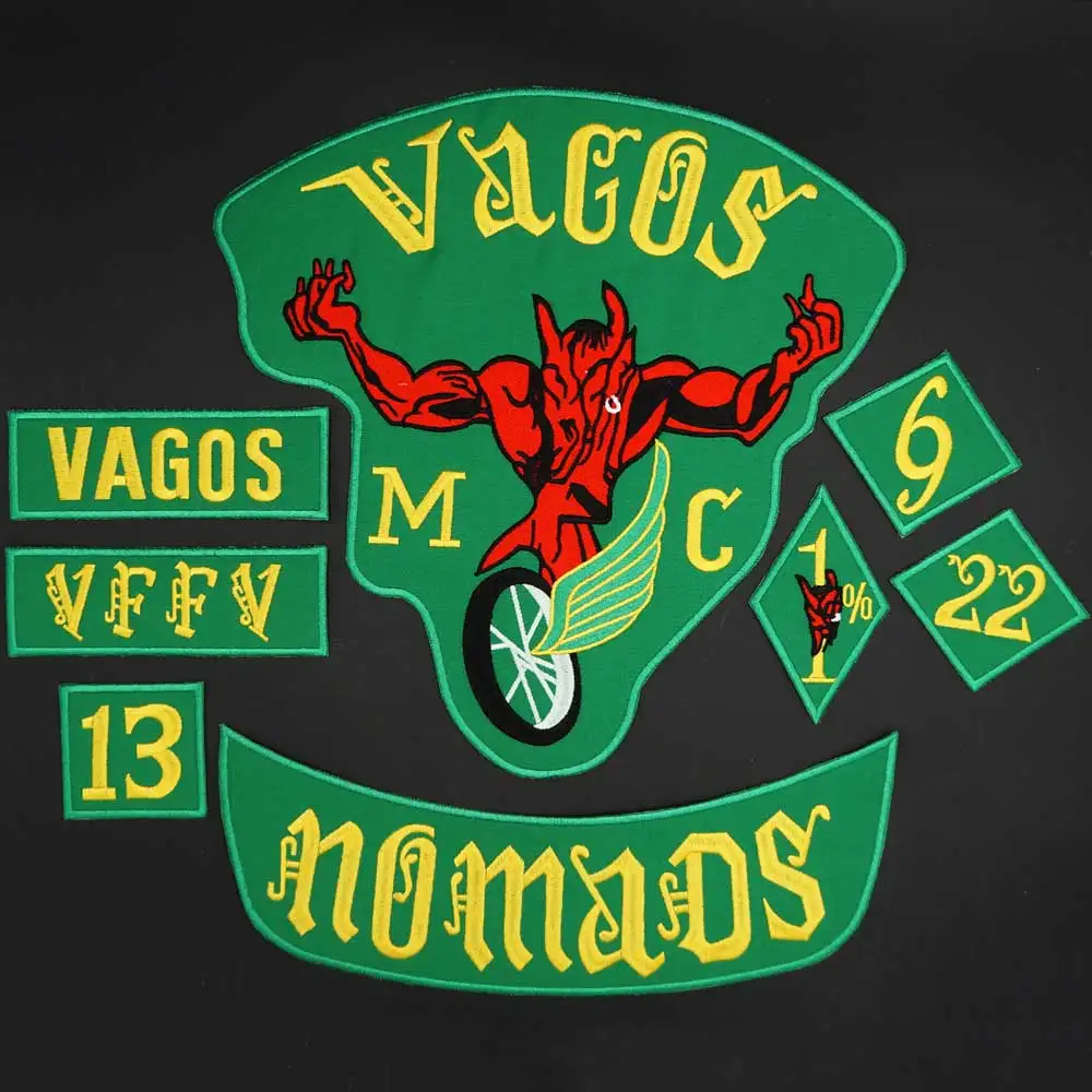 Vagos Nomads Large Embroidery Motorcycle Biker Patch Badge Leather Jacket Decoration Back High-grade Iron-On