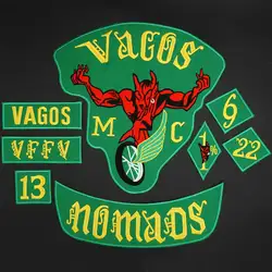 Vagos Nomads grande ricamo moto Biker Patch Badge giacca in pelle decorazione posteriore di alta qualità Iron-On