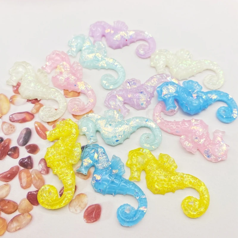 12Pcs Kawaii Cute Mixed Cartoon Seahorse FlatBack Resin Cabochons Scrapbooking DIY Jewelry Craft Decoration Accessories G64