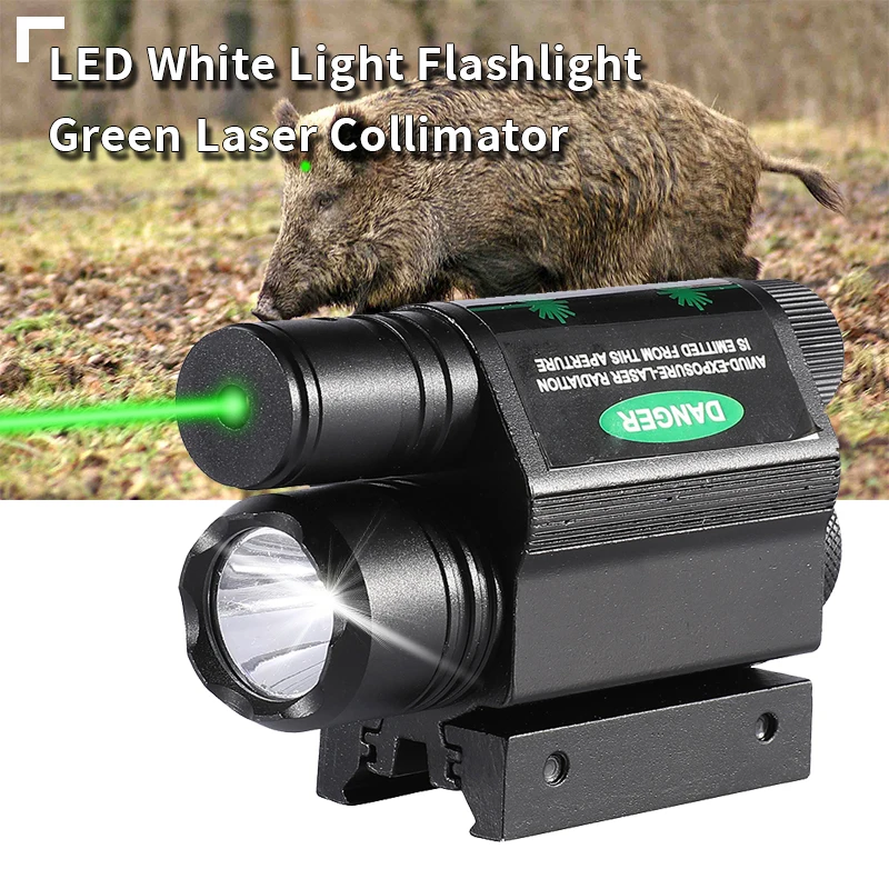 

Mini Green Dot Laser Scope LED White Light Sight Scope 11/22mm Mount Set for Gun Rifle Pistol Shot Airsoft Riflescope Hunting