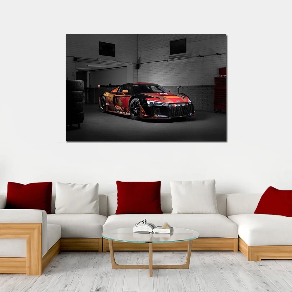 Audi R8 LMS Sport Cars Poster and Prints DIY Frame Canvas Painting Decoration Wall Art Pictures For Living Room