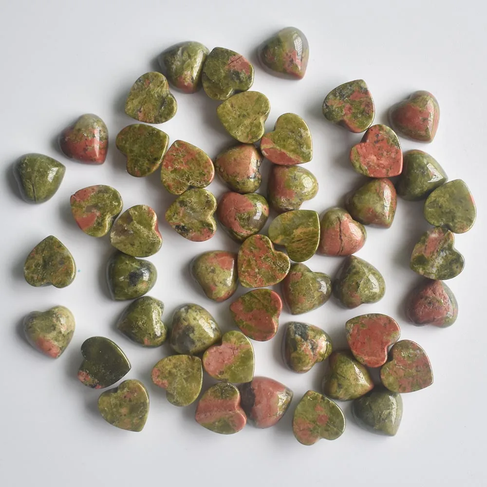 2020 neue hochwertige sortierte Naturstein-Herzform-Cabochons für die Schmuckherstellung, 10 mm, Großhandel, 50 Stück/Lot, kostenlos. – Detail 17