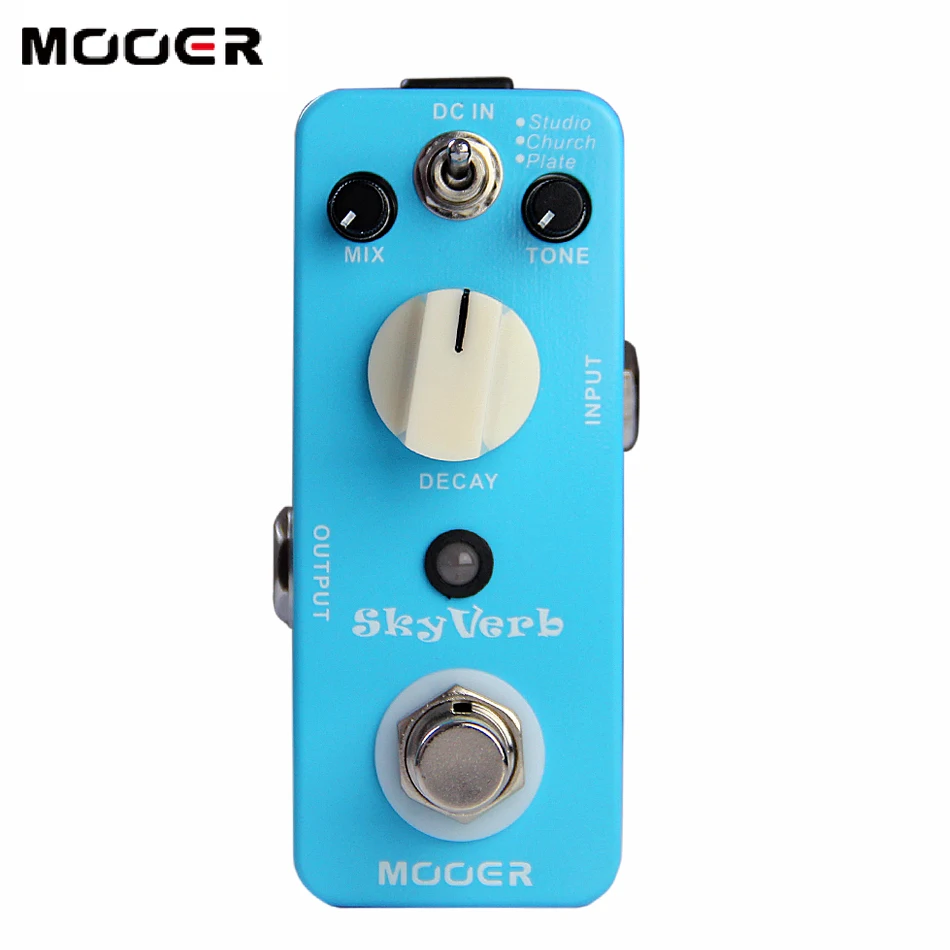 Mooer SkyVerb Digital Reverb Effect Pedal 3 reverb modes(Studio/Church/Plate) for Electric Guitar True Bypass DSP chip