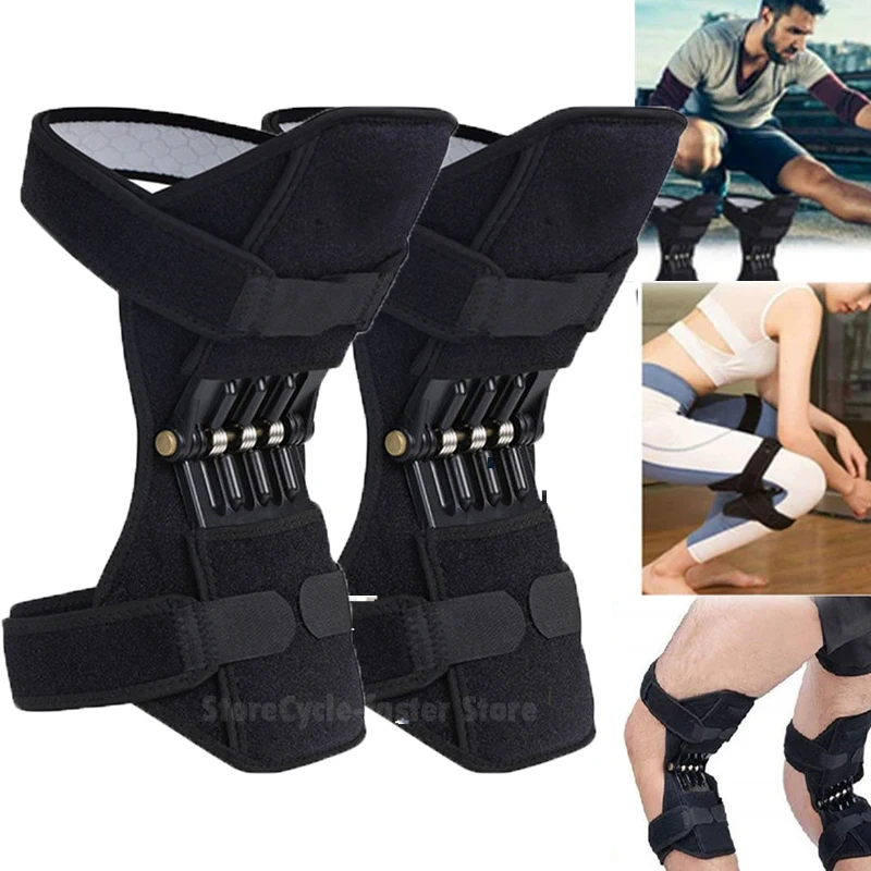 

Knee Protection Booster Knee Joint Support Pads knee protector With Powerful Springs for Weak Leg Fitness Sport Reduces Soreness