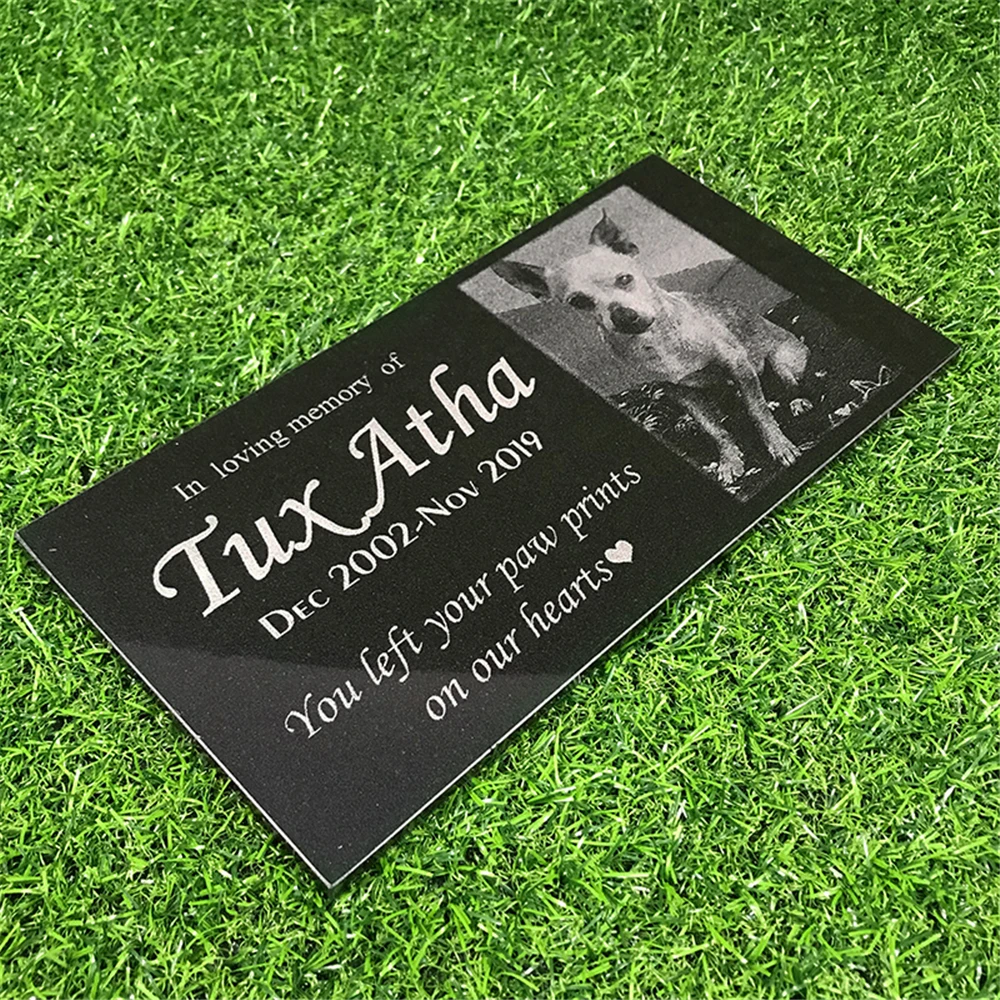 Pet Memorial Stones Engraved with Pet\'s Photo Can Personalized Dog Memorial Stones Cat Memorial Stones,12\