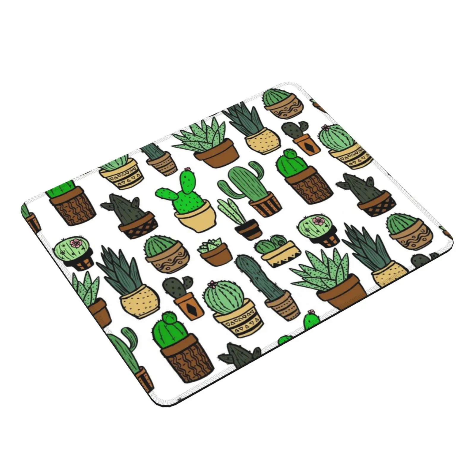 Cactus Pattern Mouse Pad DIY Print Cushion Succulent Cactus Plant Garden Nature Pattern Green Brown