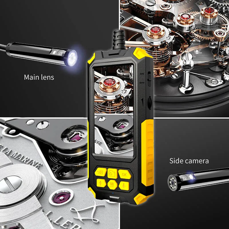 1080P HD Dual Lens Borescope Inspection Camera 4.5 Inch IPS Screen IP67 Waterproof Snake Camera With 8 Adjuatble LED 2600mAh