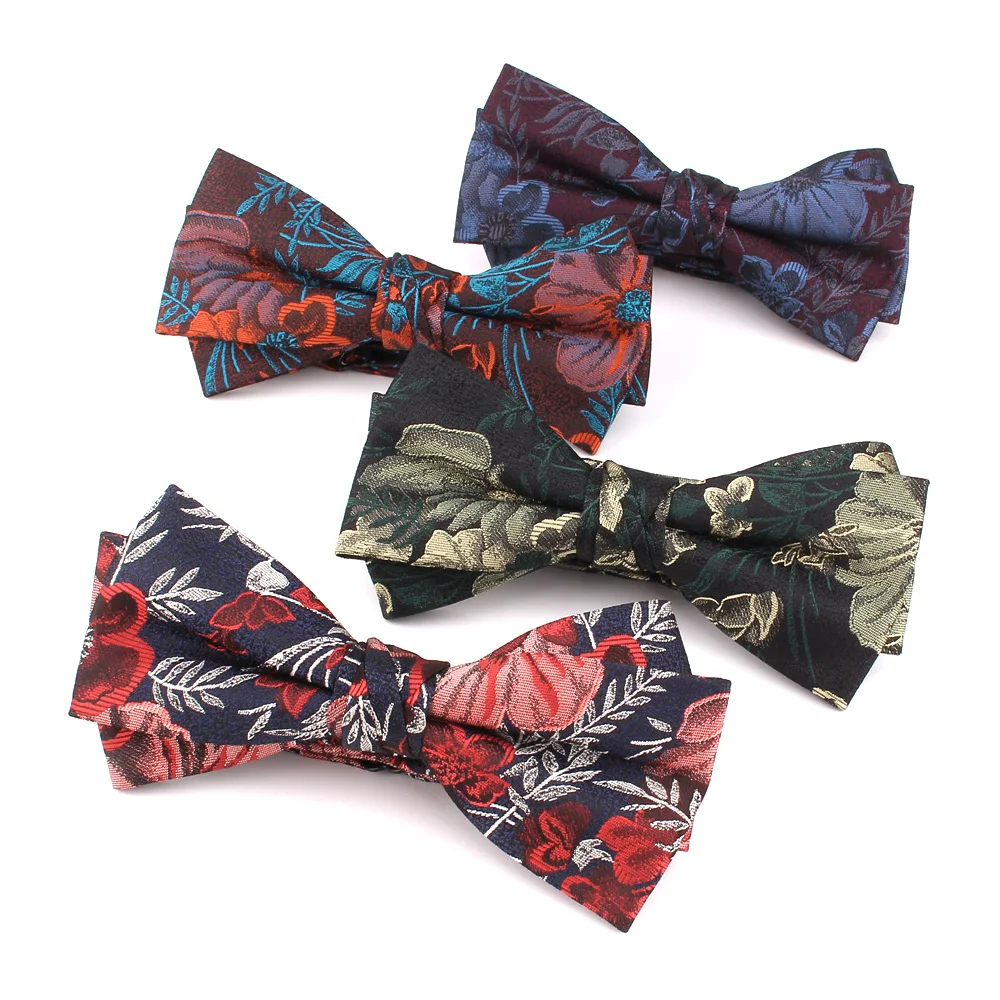 Jacquard Floral Bowtie Fashion Bow tie For Women Butterfly Bow knot Groom Bow Ties Cravats Bowties For Wedding Party Groomsmen