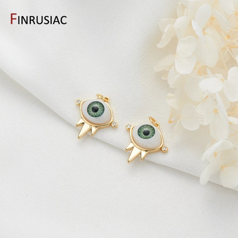 2021 New Trendy 14k Real Gold Plated Elf Eye / Devil/Evil Eye Pendants,Handmade DIY Necklace Bracelet Making Jewelry Accessories