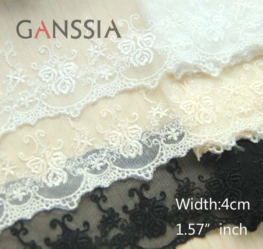 1yard Width:7cm Rose Cluster Design Lace Trims for Garment Embroidered Fabric Lace Scrapbooking Accessories(ss-894)