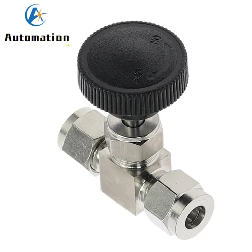 Imagen 2 del producto Válvula de aguja ajustable OD 3 4 6 8 10 12 14mm 1/8 ""1/4"" 3/8 ""1/2"" conector de tubo de doble virola de compresión acero inoxidable 304
