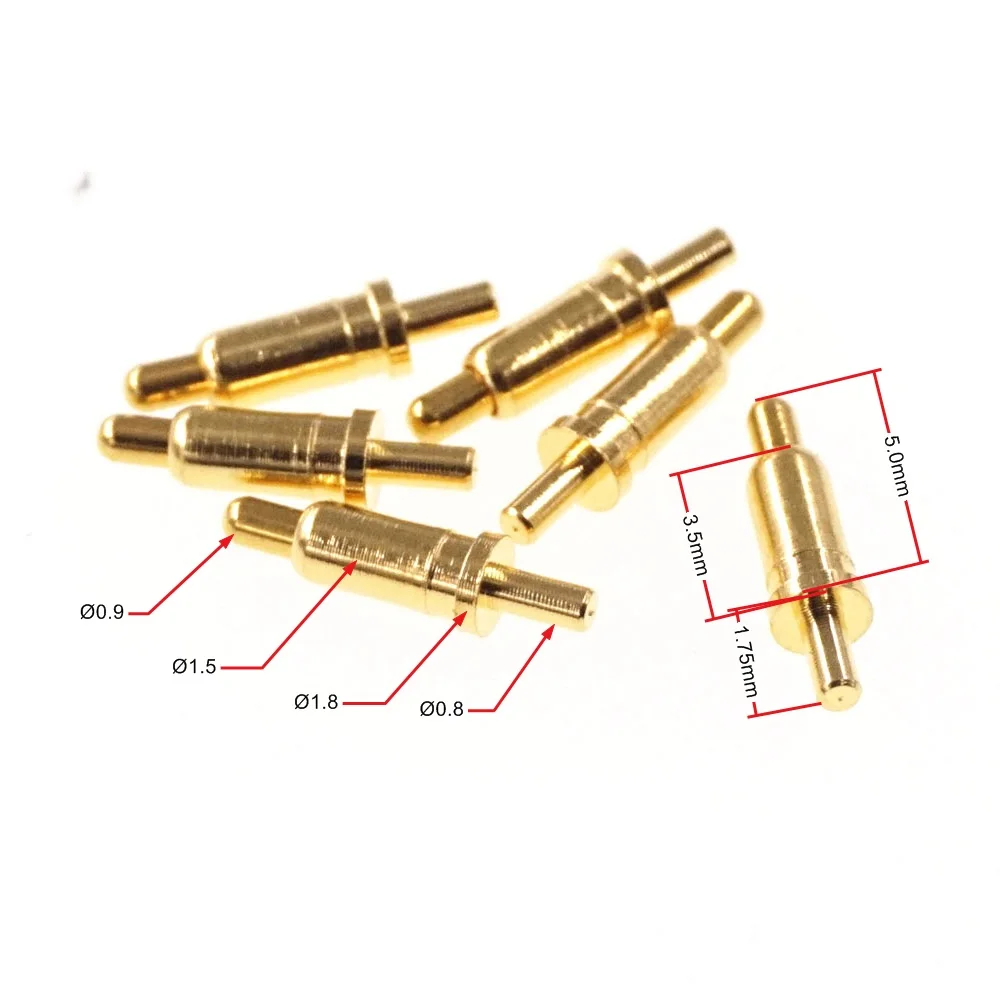 10Pcs Spring Loaded Pogo Pin Connector Barrel Diameter 1.8 MM Height 5.0 Vertical PCB Through Hole Flange 1.8 2A M1540